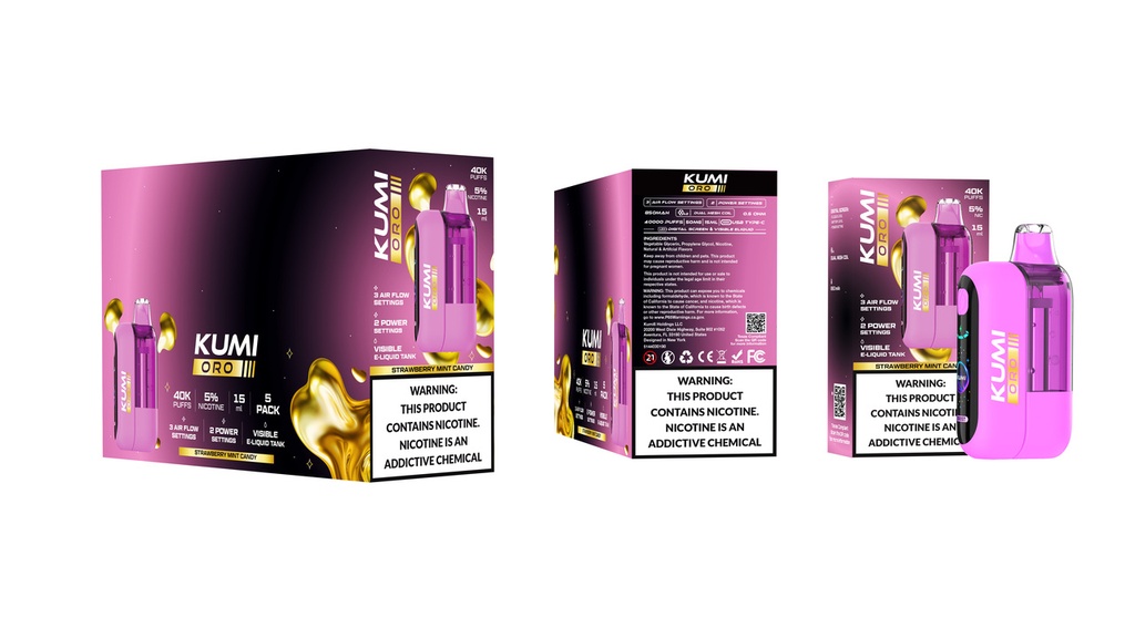 KUMI 6 ORO – DISPOSABLE VAPE – 40K PUFFS – 15ML – 5CT [MSRP: $25]