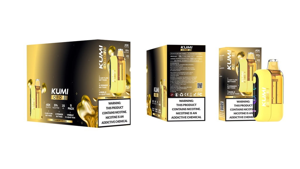 KUMI 6 ORO – DISPOSABLE VAPE – 40K PUFFS – 15ML – 5CT [MSRP: $25]