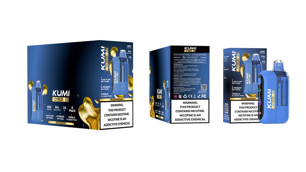 KUMI 6 ORO – DISPOSABLE VAPE – 40K PUFFS – 15ML – 5CT [MSRP: $25]
