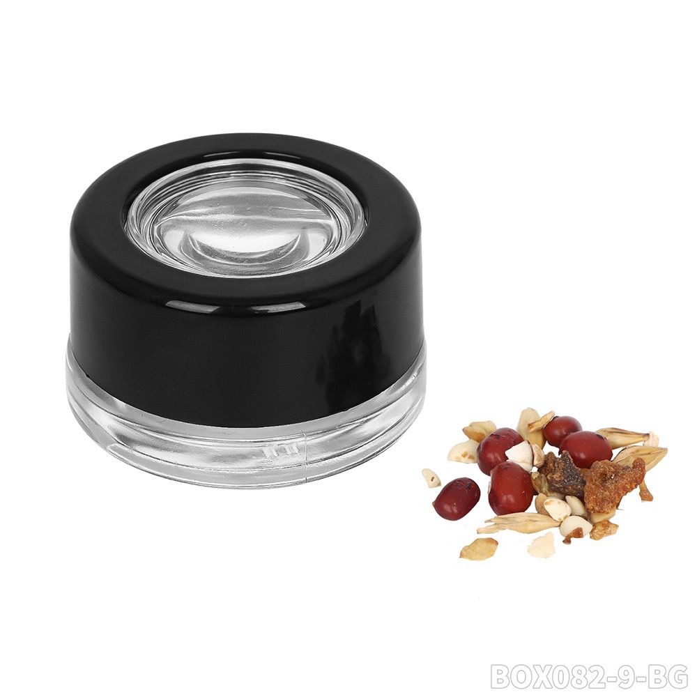 BANGER BROS – STORAGE – MAGNIFYING GLASS TANK – BLACK AIRTIGHT LID – VARIOUS SIZES – 12CT DISPLAY [MSRP: $2.50-$3.75 EACH]
