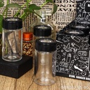 BANGER BROS – STORAGE – MAGNIFYING GLASS TANK – BLACK AIRTIGHT LID – VARIOUS SIZES – 12CT DISPLAY [MSRP: $2.50-$3.75 EACH]