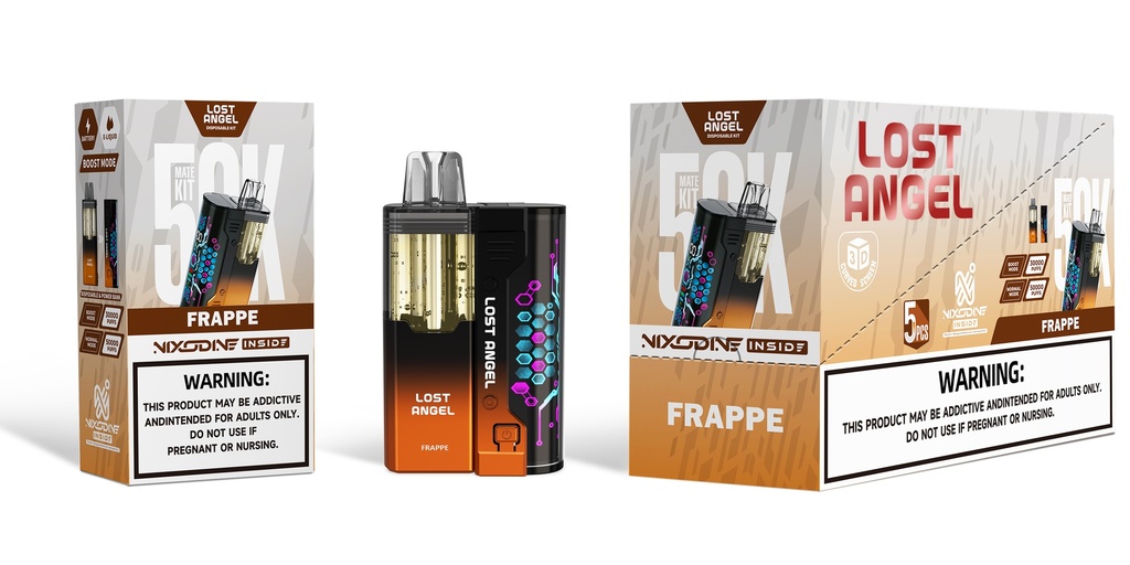 LOST ANGEL MATE - NIXODINE EDITION – DISPOSABLE VAPE KIT – 20ML – 50K PUFFS – 1200MAH – 5CT – [MSRP: $25]
