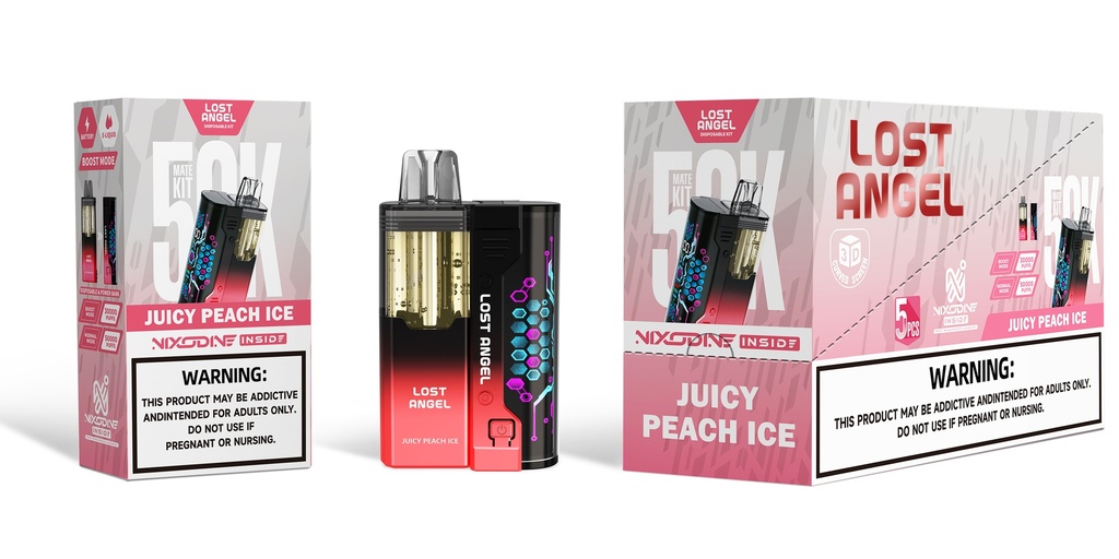LOST ANGEL MATE - NIXODINE EDITION – DISPOSABLE VAPE KIT – 20ML – 50K PUFFS – 1200MAH – 5CT – [MSRP: $25]