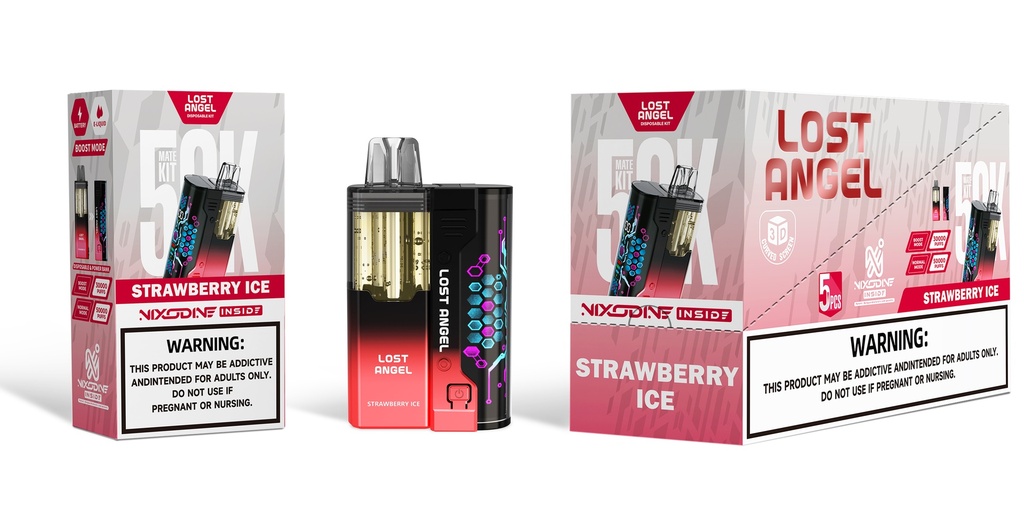 LOST ANGEL MATE - NIXODINE EDITION – DISPOSABLE VAPE KIT – 20ML – 50K PUFFS – 1200MAH – 5CT – [MSRP: $25]