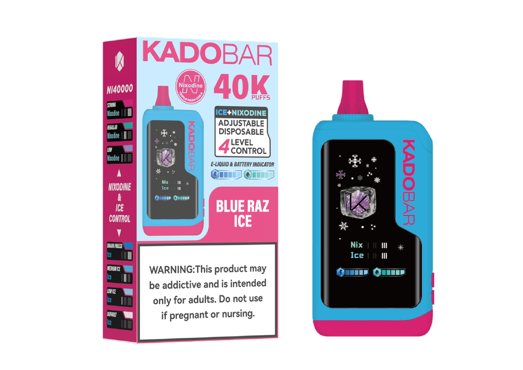 KADO BAR – NI40K – DISPOSABLE VAPE – ICE NIXODINE EDITION – 5% 40K PUFFS – ASSORTED FLAVORS – 5CT DISPLAY – [MSRP: $24 EACH]