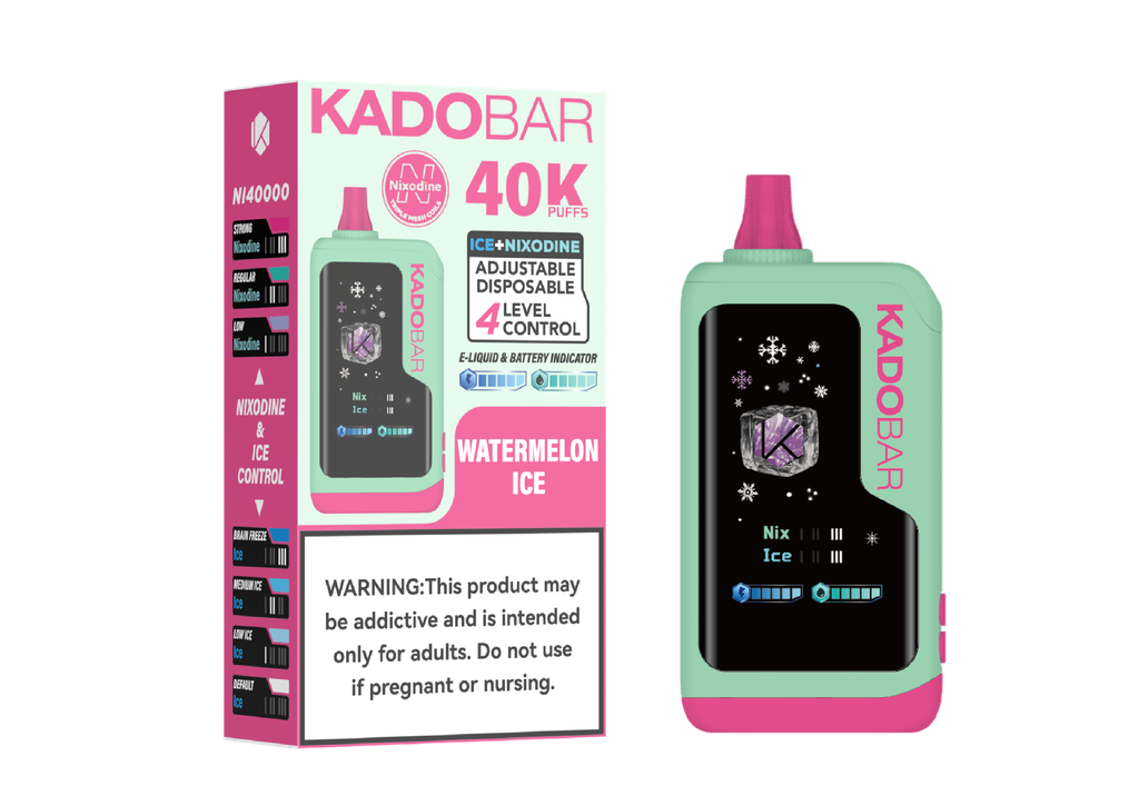 KADO BAR – NI40K – DISPOSABLE VAPE – ICE NIXODINE EDITION – 5% 40K PUFFS – ASSORTED FLAVORS – 5CT DISPLAY – [MSRP: $24 EACH]