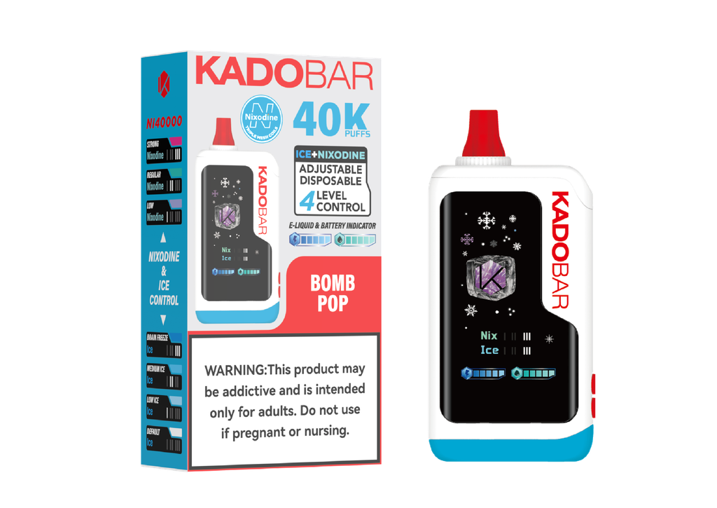 KADO BAR – NI40K – DISPOSABLE VAPE – ICE NIXODINE EDITION – 5% 40K PUFFS – ASSORTED FLAVORS – 5CT DISPLAY – [MSRP: $24 EACH]