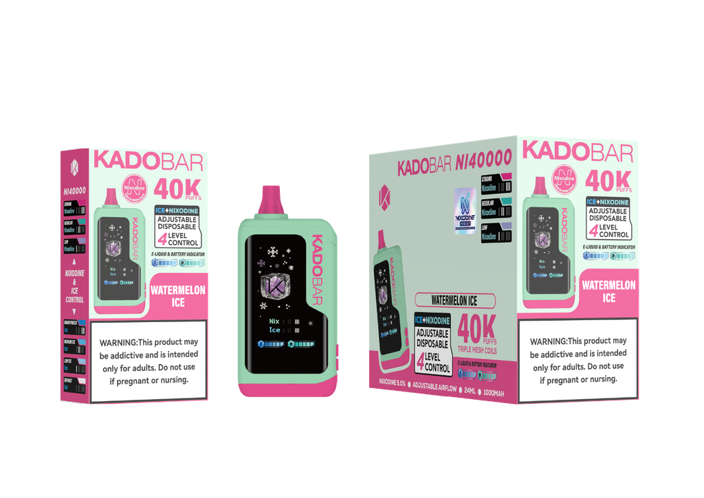 KADO BAR – NI40K – DISPOSABLE VAPE – ICE NIXODINE EDITION – 5% 40K PUFFS – ASSORTED FLAVORS – 5CT DISPLAY – [MSRP: $24 EACH]