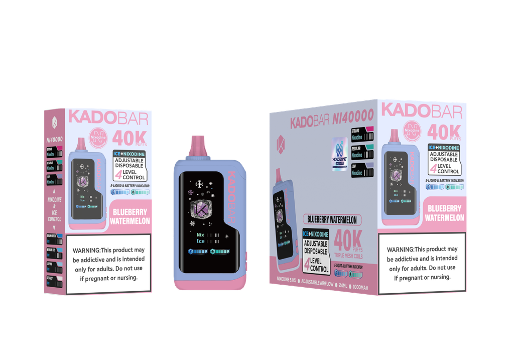 KADO BAR – NI40K – DISPOSABLE VAPE – ICE NIXODINE EDITION – 5% 40K PUFFS – ASSORTED FLAVORS – 5CT DISPLAY – [MSRP: $24 EACH]