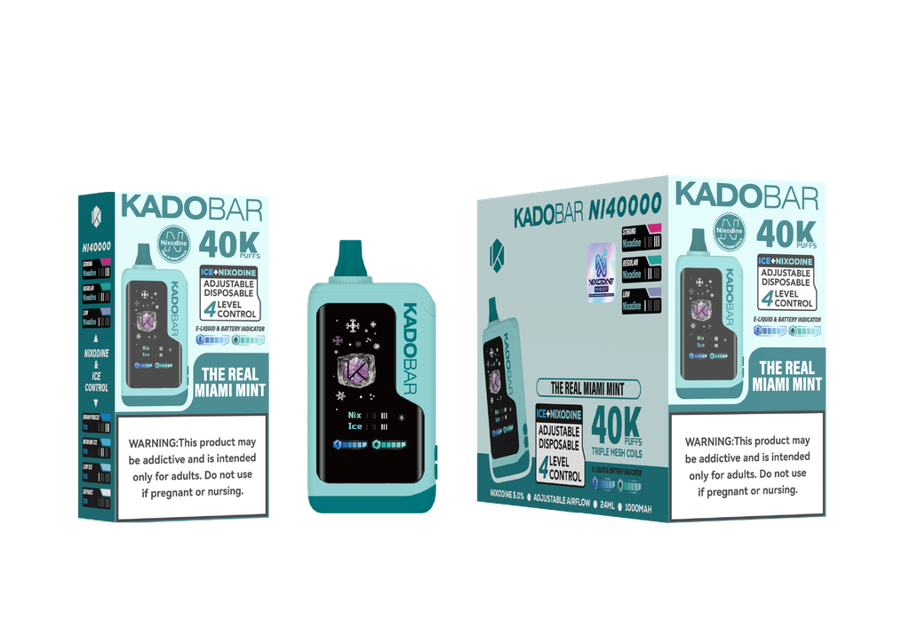 KADO BAR – NI40K – DISPOSABLE VAPE – ICE NIXODINE EDITION – 5% 40K PUFFS – ASSORTED FLAVORS – 5CT DISPLAY – [MSRP: $24 EACH]