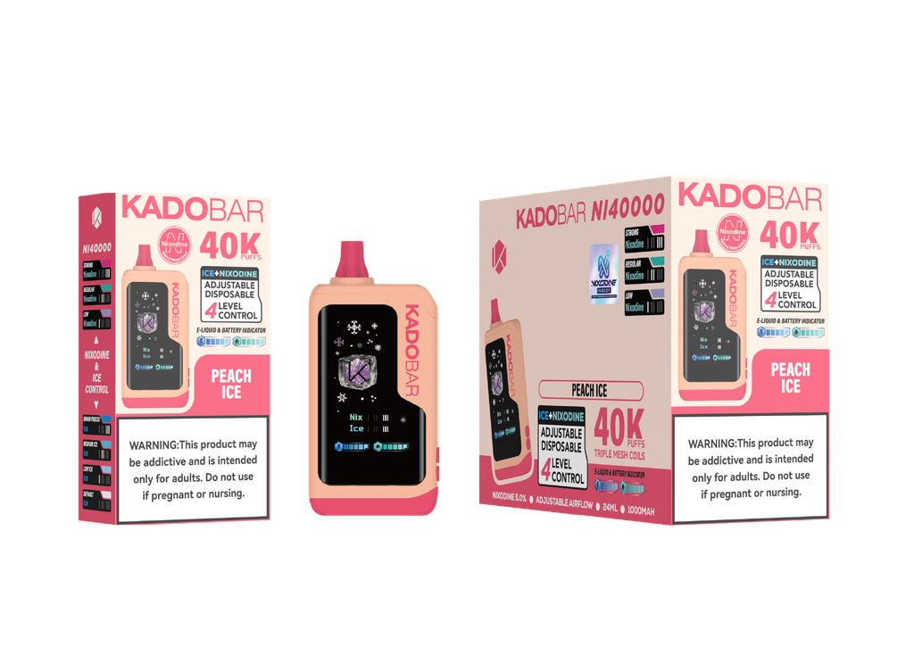KADO BAR – NI40K – DISPOSABLE VAPE – ICE NIXODINE EDITION – 5% 40K PUFFS – ASSORTED FLAVORS – 5CT DISPLAY – [MSRP: $24 EACH]