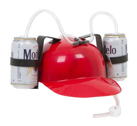 NOVELTY GAME - BASEBALL CAP BEER DRINKING HELMET – DUAL CAN HOLDER WITH STRAWS – 1CT – NOV22 