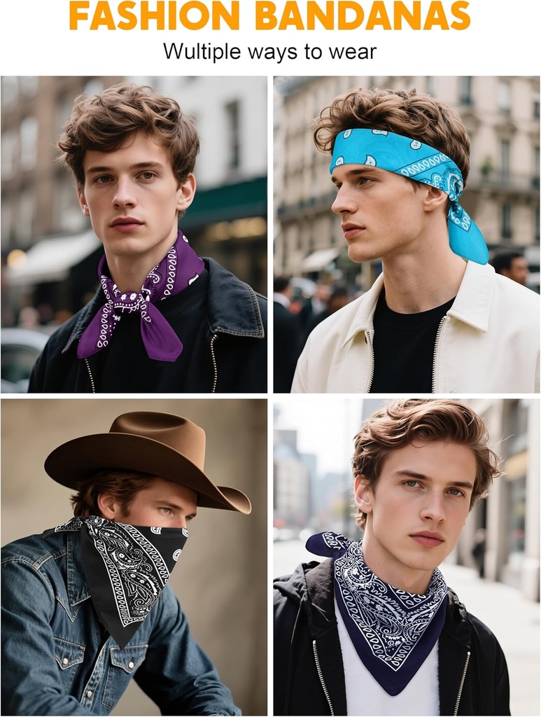 APPAREL – BANDANA – PREMIUM 100% COTTON BANDANA SCARF – UNISEX – 22X22 – 12CT/DZ – BNDMC [MSRP: $2.25 EACH]