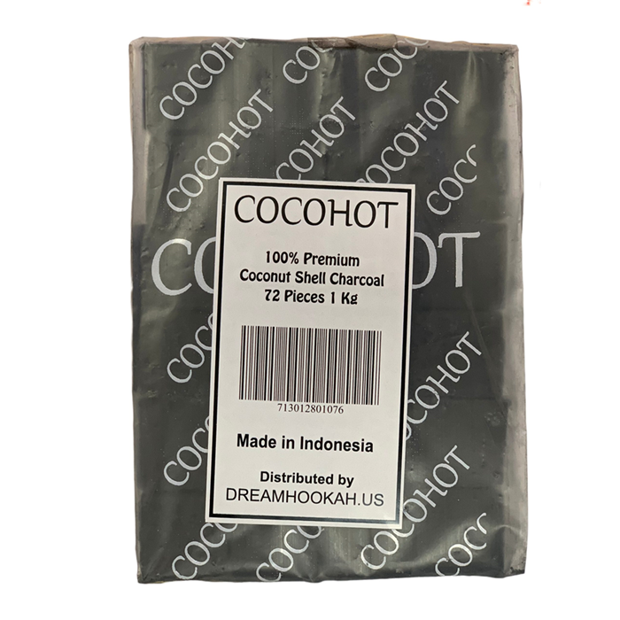 COCO HUT – COCONUT CHARCOAL ORGANIC NATURAL – CUBES – 25MM – 72CT BAG - 1KG – [MSRP: $8]