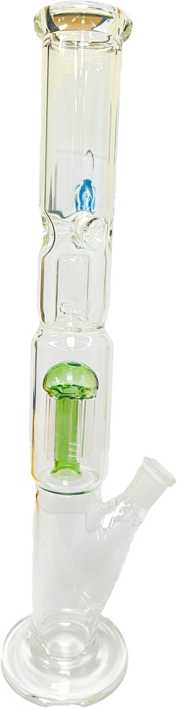 STRAIGHT NECK – GLASS WATER PIPES – LIME GREEN ACCENTS – 16 INCH – 1CT – GB0210 – [MSRP: $87.50]