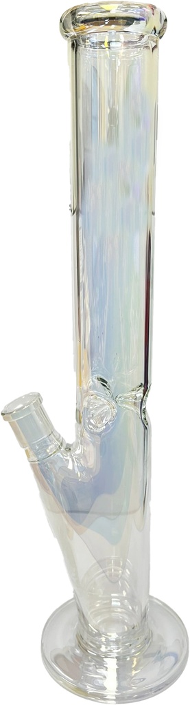 STRAIGHT NECK – GLASS WATER PIPES – CLEAR ACCENTS – 16 INCH – 1CT – GB0217 – [MSRP: $87.50]