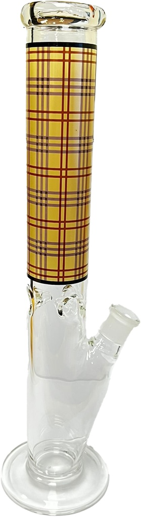 STRAIGHT TUBE – GLASS WATER PIPES – YELLOW ACCENTS – 16 INCH – 1CT – GB0218 – [MSRP: $87.50]