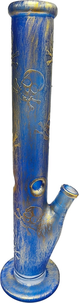 STRAIGHT NECK – GLASS WATER PIPES – BLUE ACCENTS – 16 INCH – 1CT – GB0221 – [MSRP: $87.50]