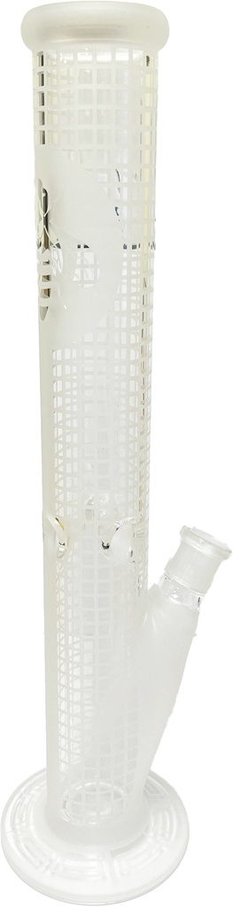 STRAIGHT NECK – GLASS WATER PIPES – CLEAR ACCENTS – 16 INCH – 1CT – GB0222 – [MSRP: $87.50]