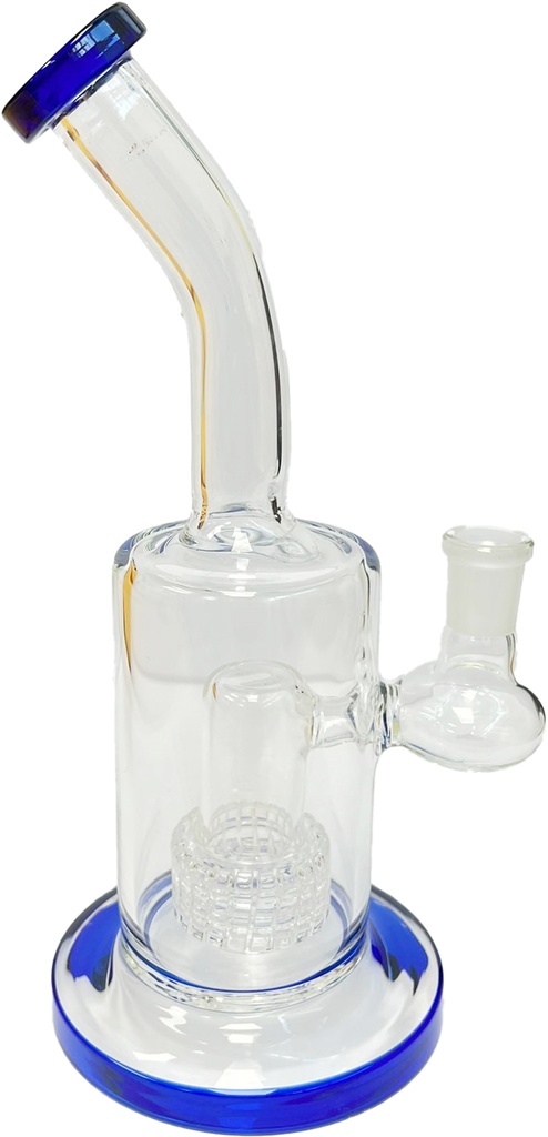 BENT NECK WITH SHOWERHEAD PERCOLATOR – GLASS WATER PIPES – 20CM – 1CT – GB029 – [MSRP: $59]