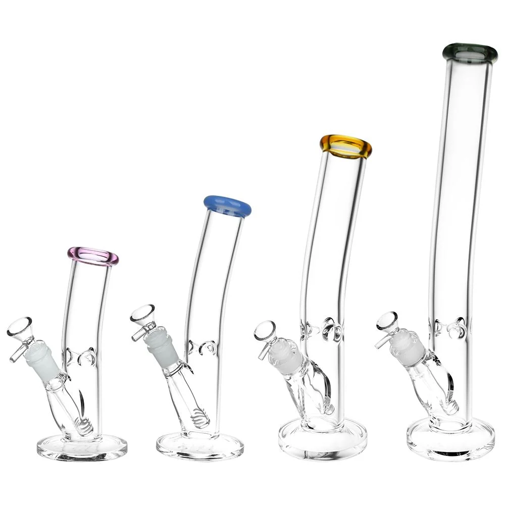 STRAIGHT NECK – GLASS WATER PIPES – WITH FULL COLOR WRAP – 35CM – 1CT – GB005 – [MSRP: $64]