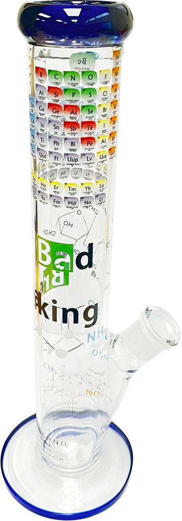 BREAKING BAD THEMED – GLASS WATER PIPES – STRAIGHT NECK – 35CM – 1CT – GB025 – [MSRP: $59]