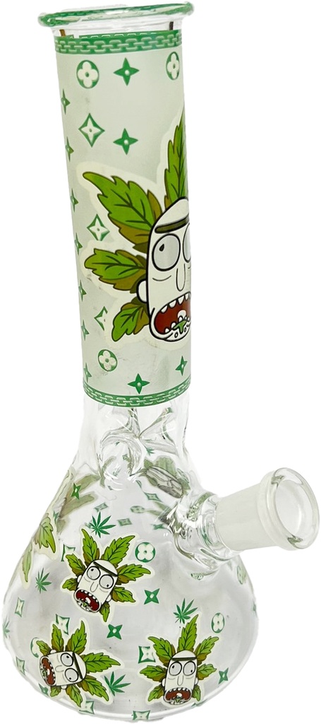 R&M WITH LEAF BEAKER – GLASS WATER PIPES – MEDIUM – 1CT – SCX-84 – [MSRP: $31]