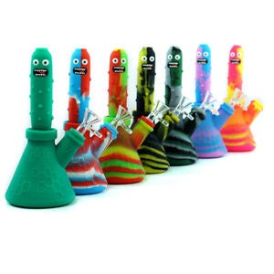 CUCUMBER HYBRID BONG – SILICON WATER PIPES – 1CT – SL172 – [MSRP: $37.50]