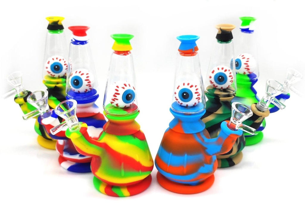 EYE RIG HYBRID BONG – SILICON WATER PIPES – 1CT – SL175 – [MSRP: $38.50]