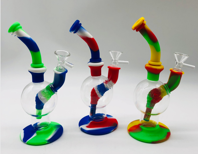 HYBRID BALL BONG – SILICON WATER PIPES – 1CT – SL170 – [MSRP: $50]