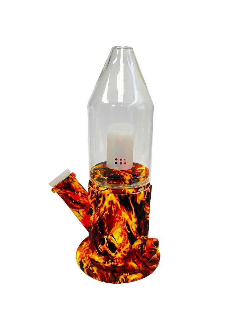 SPACESHIP HYBRID BONG – SILICON WATER PIPES – MULTI-COLOR – 1CT – SL159 – [MSRP: $49.50]