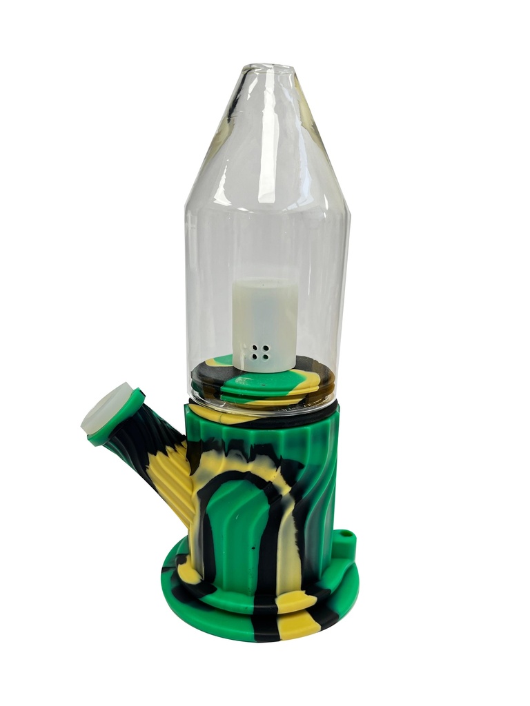 SPACESHIP HYBRID BONG – SILICON WATER PIPES – MULTI-COLOR – 1CT – SL160 – [MSRP: $36]
