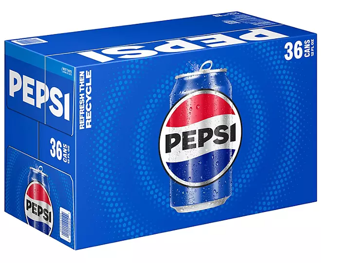 PEPSI – COLA SODA – FOOD & BEVERAGES / SOFT DRINKS – 12OZ – 36CT CASE – [MSRP: $1.50 EACH]