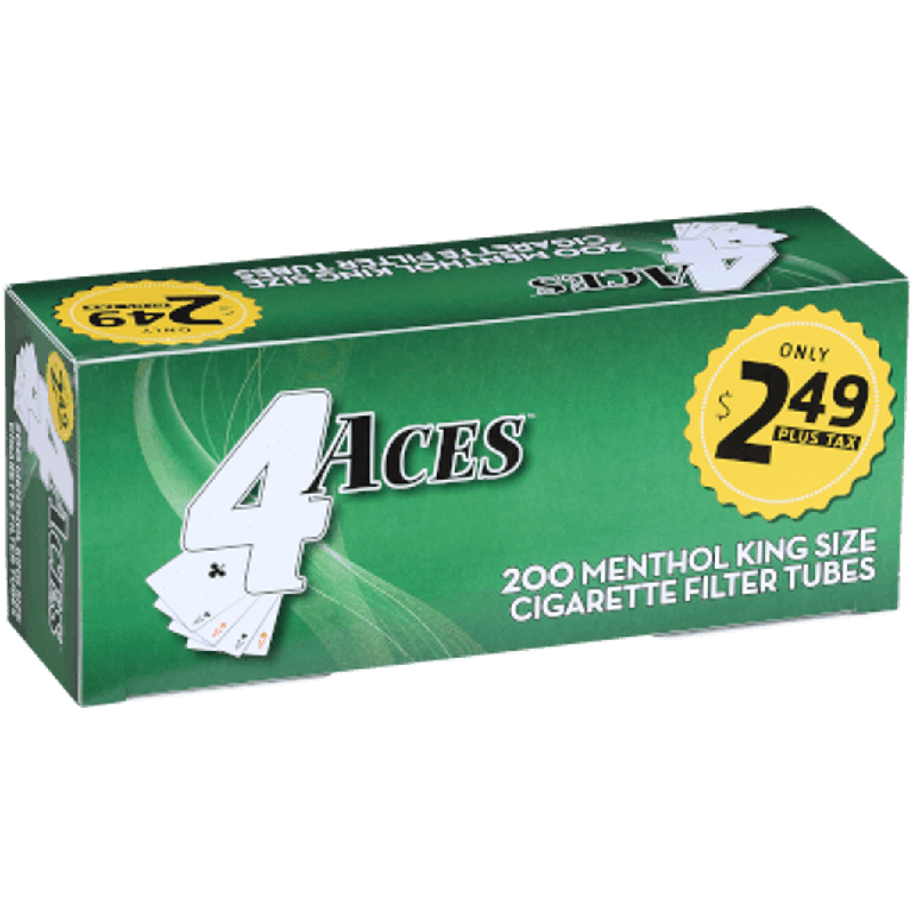 4ACES – CIGARETTE FILTER TUBES – VARIOUS FLAVORS – KINGS & 100MM – 200 CT – 1UNIT – [MSRP: $2.49]