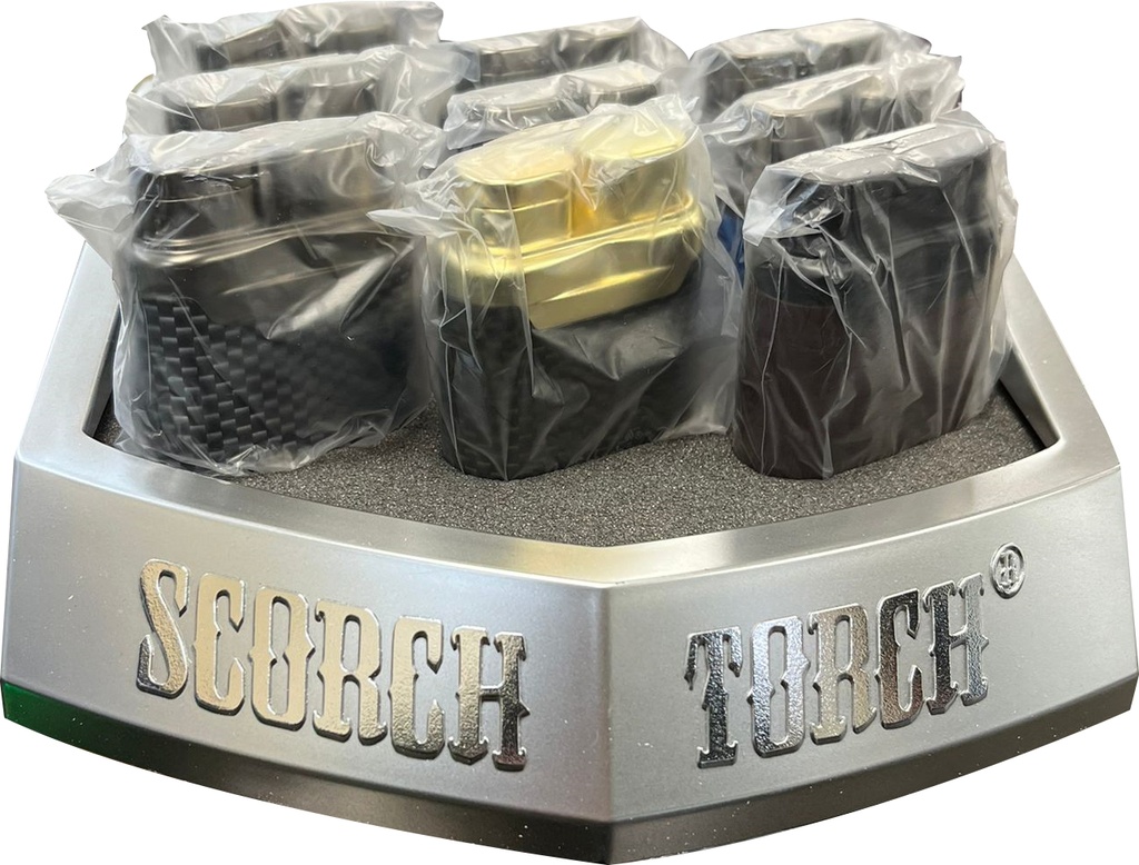 SCORCH – TORCH LIGHTERS – FLINT IGNITER – 9CT DISPLAY – 61723-08737 – [MSRP: $20.50 EACH]