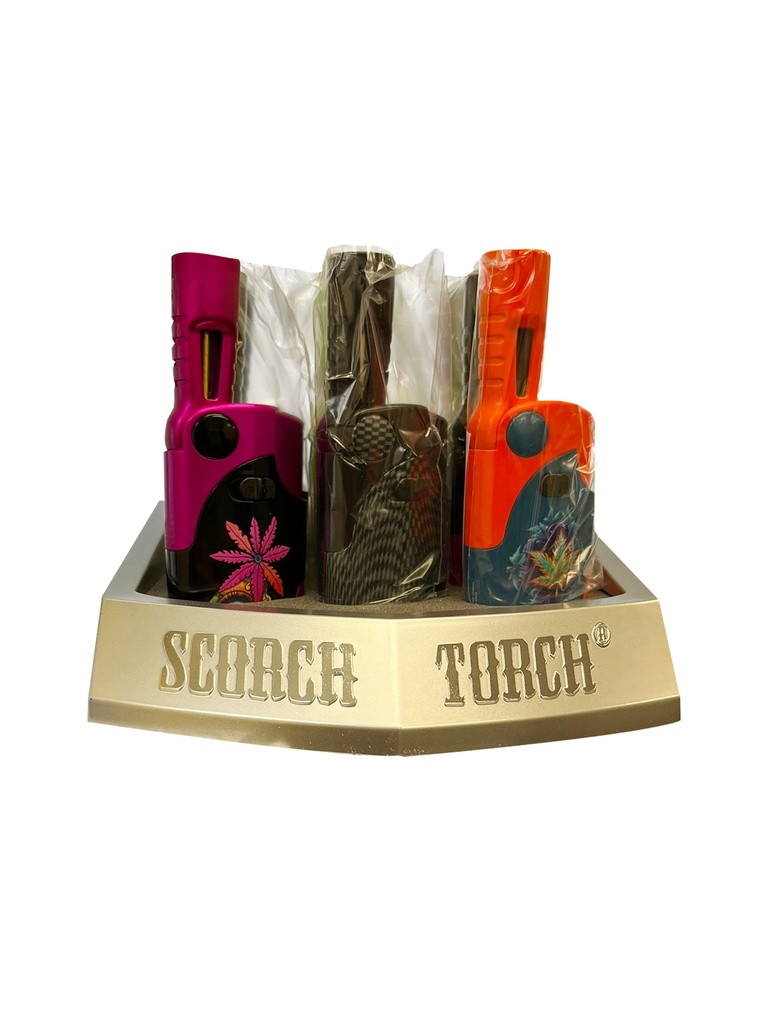 SCORCH – TORCH LIGHTERS – STAINLESS MATTE COATED JET FLAME – 9CT DISPLAY – 61761-08745 – [MSRP: $22.50 EACH]