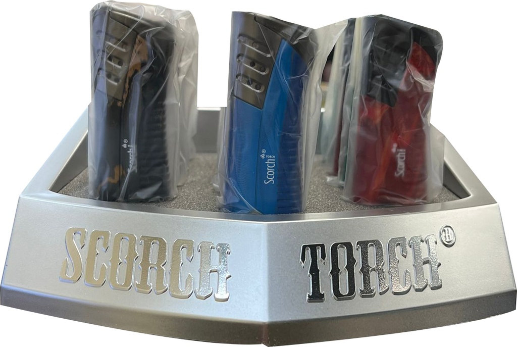SCORCH – TORCH LIGHTERS – RIBBED COATED SLIM JET FLAME – 12CT DISPLAY – 61776-08749 – [MSRP: $18.50 EACH]