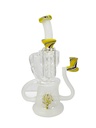 RECYCLER COLORS – GLASS WATER PIPE – 6.5-INCH – 1CT – GB1018 – [MSRP: $107]
