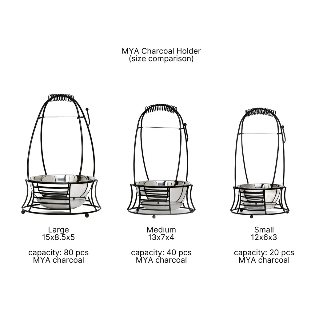 MYA – CHARCOAL BASKET – SILVER – HOOKAH ACCESSORIES – VARIOUS SIZES – 1CT – [MSRP: $23–$31]