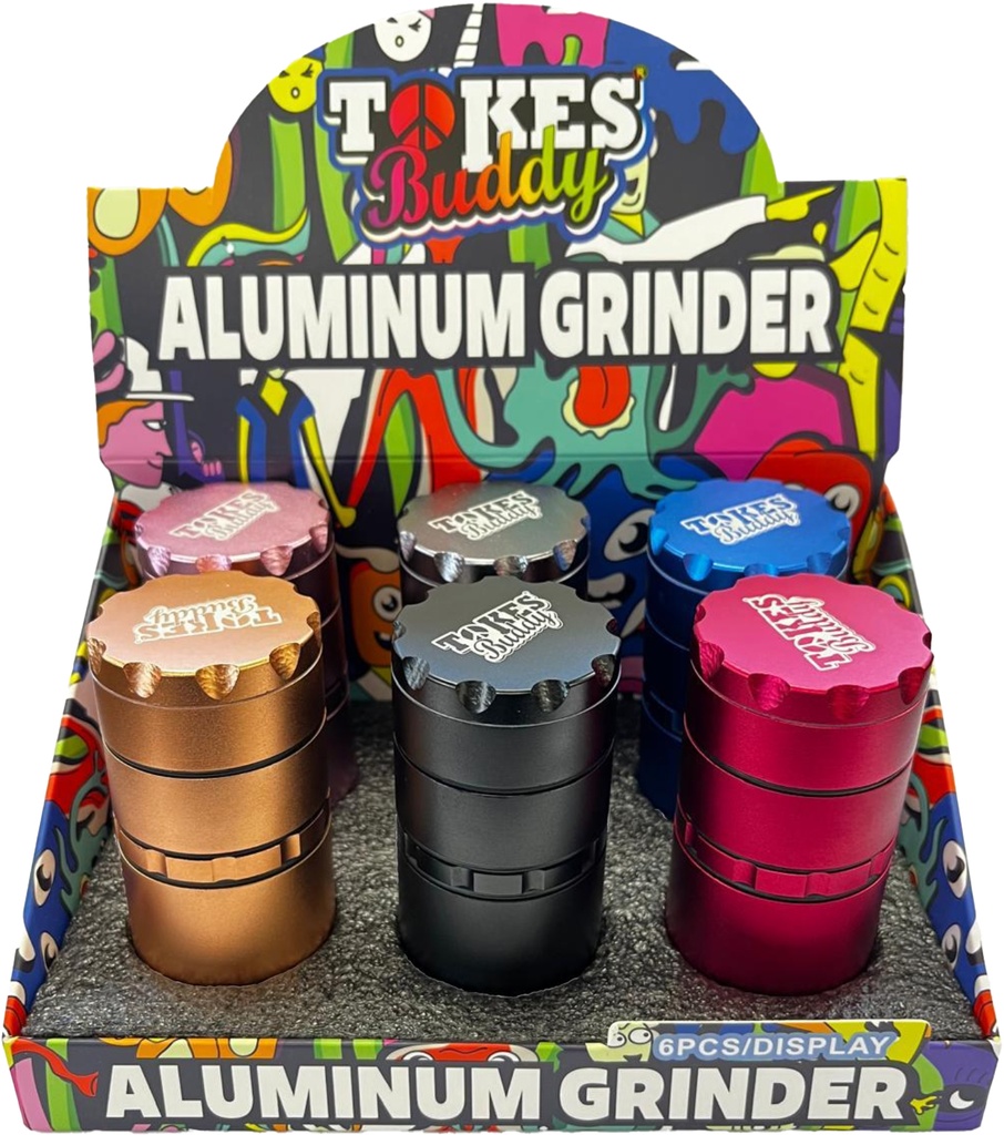 TOKES BUDDY PREMIUM – GRINDERS – 5-PIECE – 50MM – 6CT DISPLAY – GRA-19 – [MSRP: $31 EACH]
