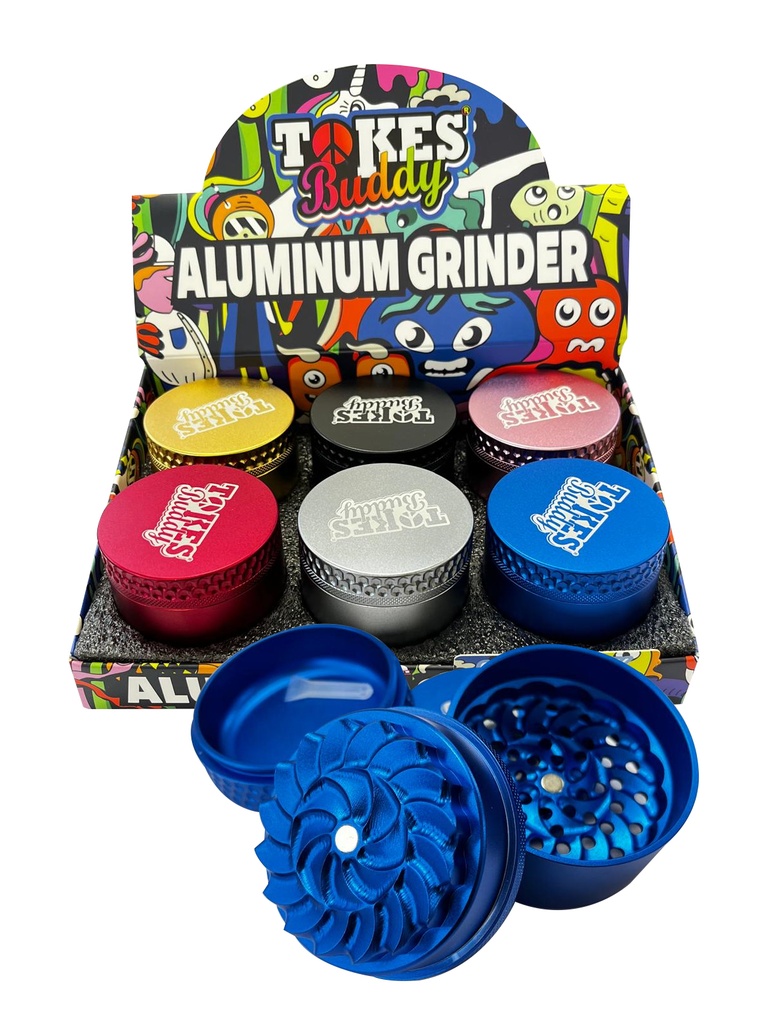 TOKES BUDDY PREMIUM – GRINDERS – 4-PIECE – 63MM – 6CT DISPLAY – GRA-13 – [MSRP: $34.50 EACH]