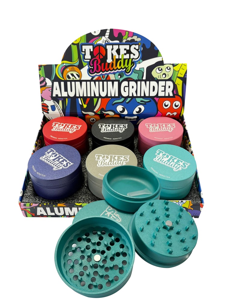 TOKES BUDDY PREMIUM – GRINDERS – 4-PIECE – 63MM – 6CT DISPLAY – GRA-14 – [MSRP: $43.50 EACH]