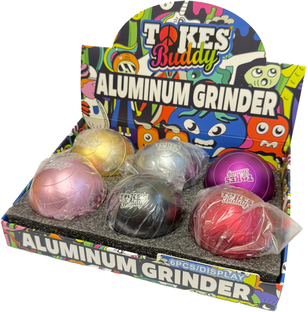 TOKES BUDDY PREMIUM – GRINDERS – 4-PIECE – 63MM – 6CT DISPLAY – GRA-6 – [MSRP: $30 EACH]