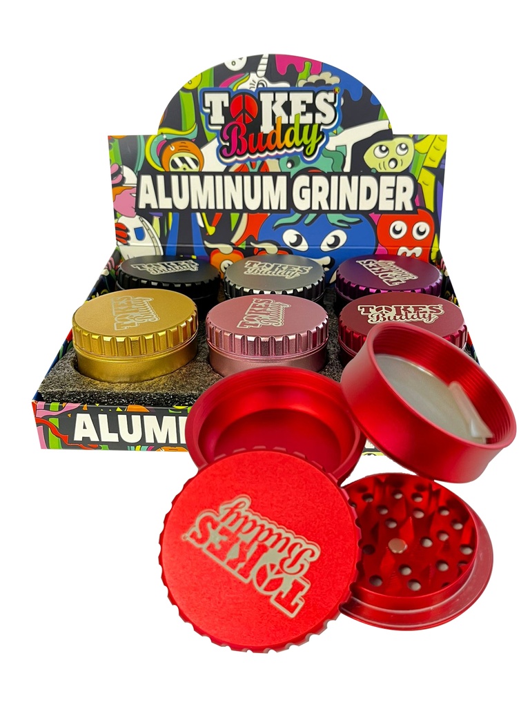 TOKES BUDDY PREMIUM – GRINDERS – 4-PIECE – 63MM – 6CT DISPLAY – GRA-7 – [MSRP: $30 EACH]