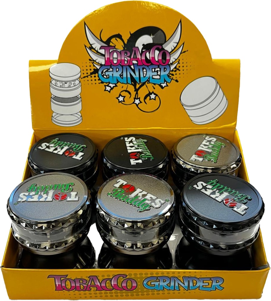 TOKES BUDDY – GRINDERS – 4-PIECE – 67MM – 6CT DISPLAY – GR114 – [MSRP: $26 EACH]