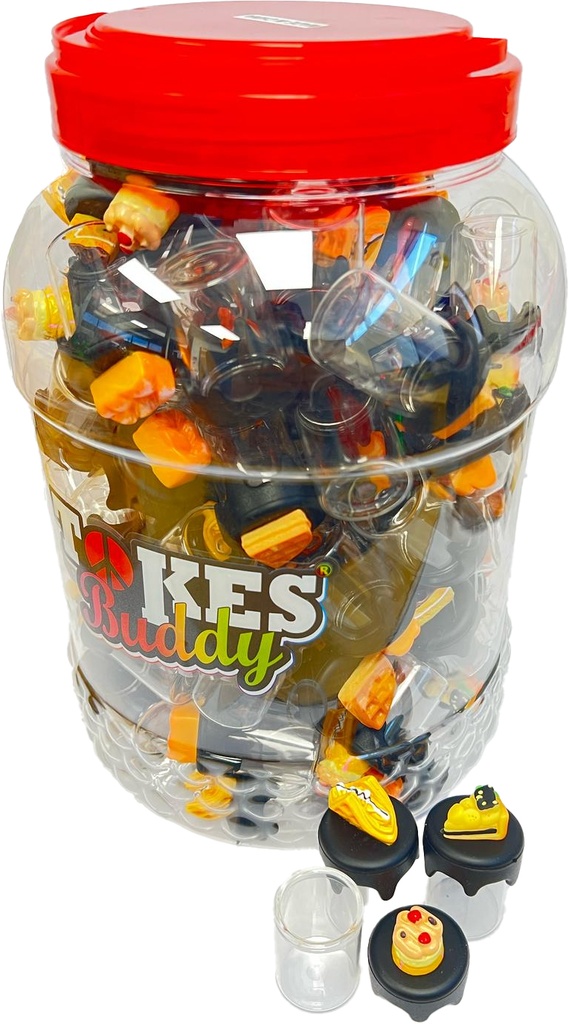 TOKES BUDDY GLASS & SILICONE – CONTAINERS & JARS – BAKING DESIGN – 10ML – 100CT – [MSRP: $1.50 EACH]