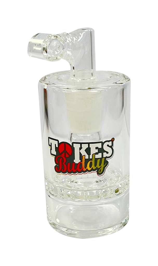 TOKES BUDDY – ASH CATCHER – GLASS ACCESSORIES – CLEAR GLASS – 14MM MALE – 90° ANGLE – 1CT – GB1024 – [MSRP: $20]