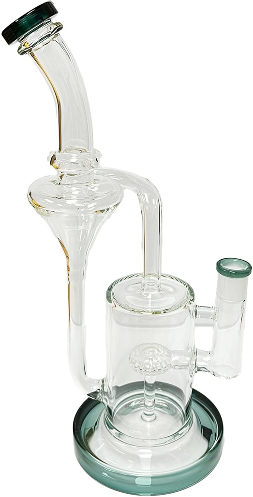 RECYCLER – TEAL DUAL – GLASS WATER PIPE – 11-INCH – 1CT – GB1013 – [MSRP: $107.50]