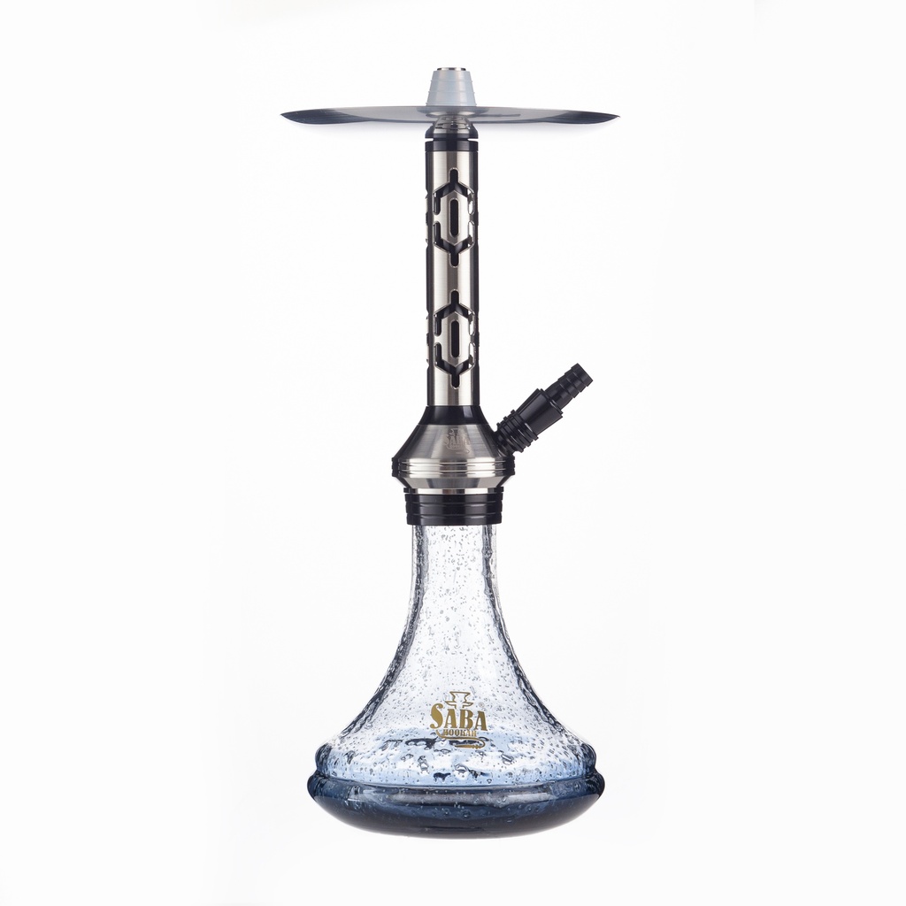 SABA – HOOKAH – 15" EYE – ETCHED RAINDROP GLASS – HOURGLASS STEM – ASSORTED COLORS – 1CT – SB-DX3 – [MSRP: $69]