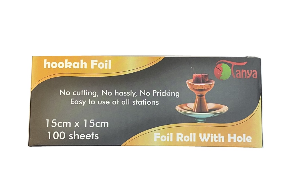 TANYA – HOOKAH FOIL – 15 CM X 15 CM – HOOKAH ACCESSORIES – 100CT – TANYA-10619 – [MSRP: $6.50]